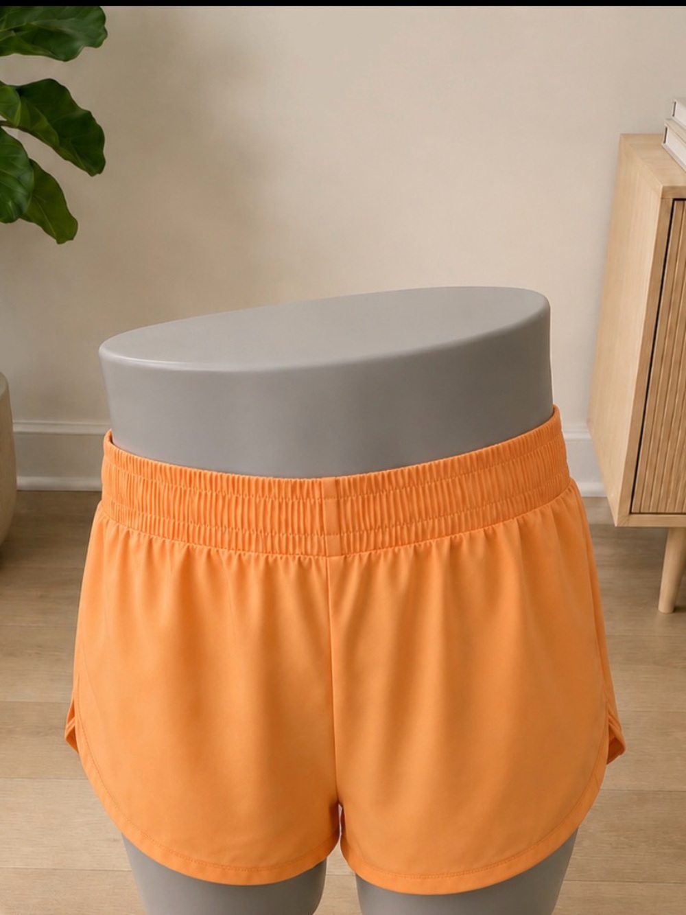 all in motion Orange Women's Athletic Shorts with Elastic Waistband